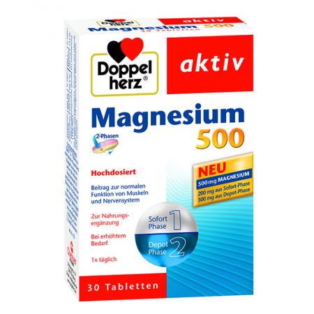 Relaxare - Doppelherz aktiv Magneziu 500, 30 tablete