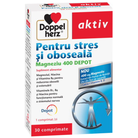 Antistres - Doppelherz Aktiv pentru stres și oboseală Magneziu 400 Depot 30 comprimate