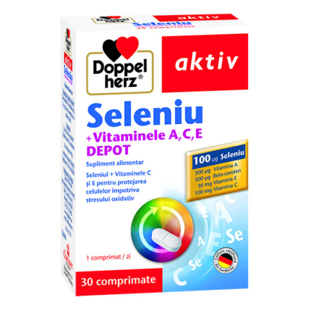 Multivitamine si minerale adulti - Doppelherz Aktiv Seleniu+Vitaminele A, C, E 30 comprimate