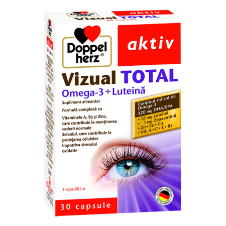 Optica Medicala - Doppelherz Aktiv Vizual Total Omega-3 + Luteina, 30 capsule