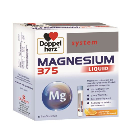 Multivitamine si minerale adulti - Doppelherz System Magneziu Lichid 375 mg, 10 flacoane buvabile