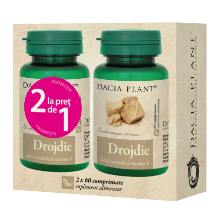 Multivitamine si minerale adulti - Drojdie Dacia Plant 2 x 60 comprimate