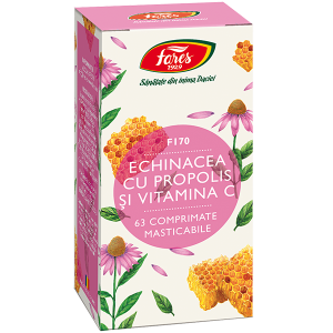 Produse Apicole - Echinacea cu propolis și vitamina C, 63 capsule