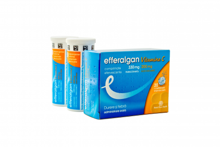 Circulatie periferica deficitara - Efferalgan Vitamine C 330 mg + 200 mg * 20 comprimate efervescente