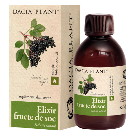 Multivitamine si minerale adulti - Elixir din fructe de soc 200 ml Dacia Plant