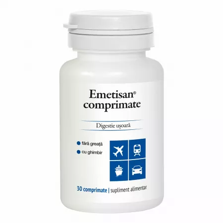 Produse autohtone - Emetisan cu ghimbir si lamaie , 30comprimate