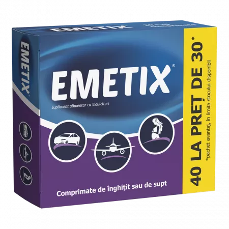 Oferte și reduceri - Emetix , 40 Comprimate la pret de 30 Comprimate