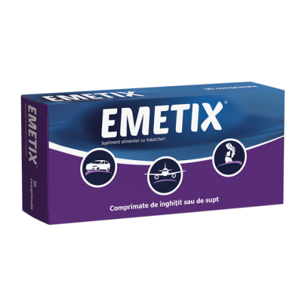 Antivomitive si rau de miscare - Emetix comprimate de înghițit sau de supt 30 bucăți