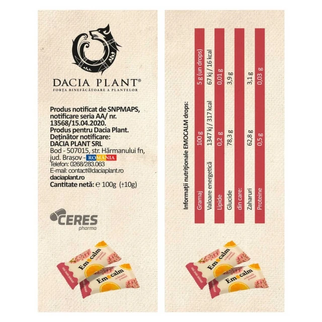 Emocalm Drops (100G) X 20Buc - Dacia Plant [2]