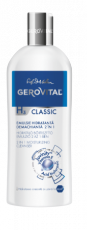 Dermato-cosmetice - Gerovital H3 Classic Emulsie hidratantă demachiantă 2 în 1, 200 ml