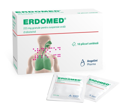 Expectorante - Erdomed 225 mg gr. susp. orală x 10 plicuri Angelini Pharma Italia