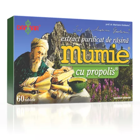 PRODUSE - Extract purificat de rasina Mumie cu propolis - Prof. Dr. Marioara Godeanu, 60 capsule