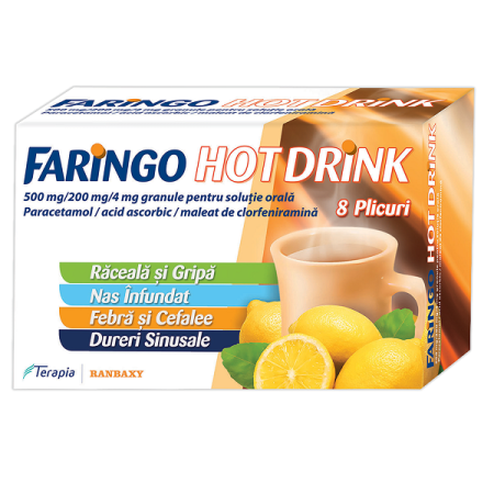 Sistemul Respirator - Faringo Hot Drink Granule Pentru Solutie Orala X 8 Plicuri