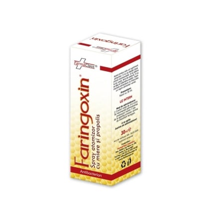 Ameliorare simptome raceala si gripa - Faringoxin Spray Atomizor Cu Miere Si Propolis, 30 Ml