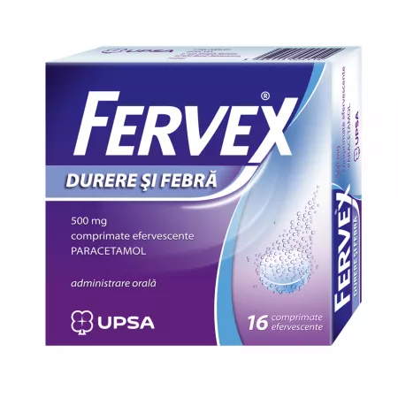 Sistemul Respirator - Fervex Durere Si Febra 500Mg , 16Comprimate Efervescente