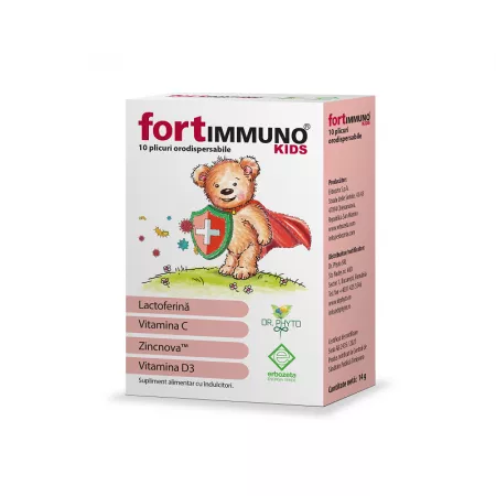 Multivitamine si minerale copii - Fortimmuno Kids 10 plicuri Dr. Phyto