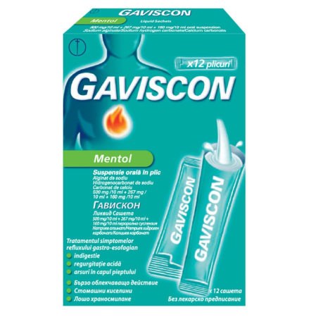 Vitamine Si Suplimente - Gaviscon Forte mentol 10ml susp.or x12pl