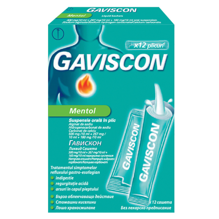 Antiacide - Gaviscon mentol 10ml susp.or x12pl.unidz