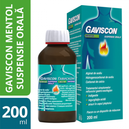Afectiuni Digestive - Gaviscon Mentol Suspensie Orala X 200Ml