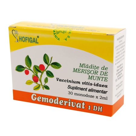 Antiseptici urinari - Gemoderivat din mlădițe de merișor de munte Hofigal 30 monodoze