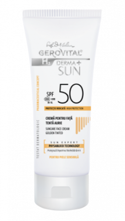 Altele - Gerovital H3 Derma+ Sun Crema de fata cu tenta aurie SPF50 (46780), 50 ml