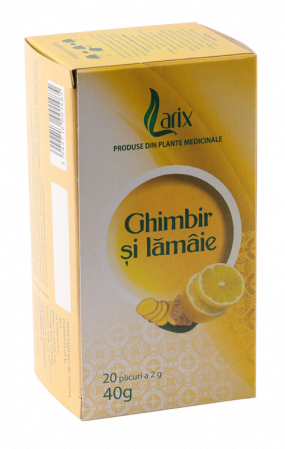 Produse autohtone - Ceai Ghimbir si lamaie, 20 plicuri