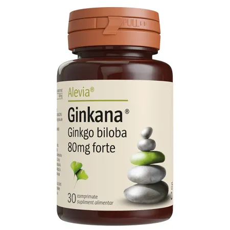 Multivitamine si minerale adulti - Ginkana Ginko Biloba Forte 80 mg, 30 comprimate