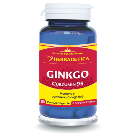Circulatie cerebrala si memorie - Ginkgo Curcumin95 60 capsule HERBAGETICA