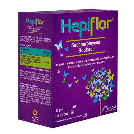 Probiotice, prebiotice si simbiotice - Hepiflor Saccharomyces Boulardii 10 plicuri Terapia