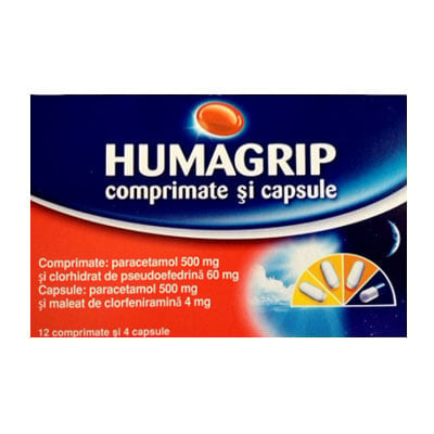 Sistemul Respirator - Humagrip, 12 Comprimate+4 Capsule