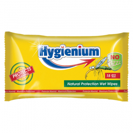 Antialergice - Hygienium No Bzz Servetele igienice umede impotriva tantarilor, 15 bucati