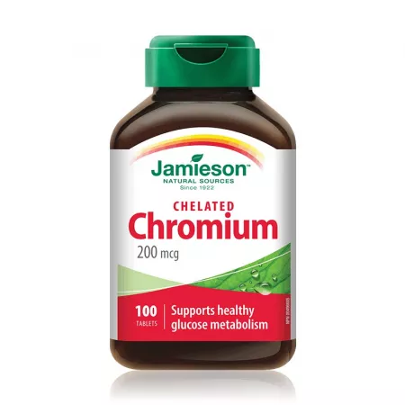 Boli hormonale și de nutriție - Jamieson Crom Chelat 200mcg , 100 tablete
