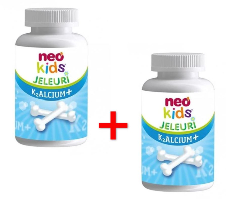 Ingrijire Copii - K2Alcium+ Calciu cu Vitamina K2, 30 jeleuri, Neo Kids 1 + 1