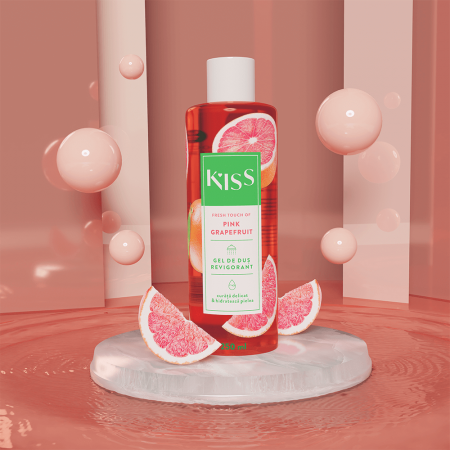 Ingrijire personala, produse cosmetice - Kiss Gel de dus Pink Grapefruit, 250 ml