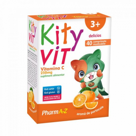 Altele - KityVit Vitamina C, 40 comprimate masticabile cu aroma de portocale