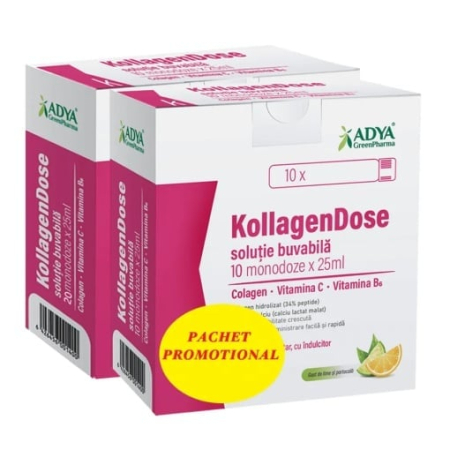 PRODUSE - KollagenDose soluție buvabilă 20 + 10 monodoze ADYA GREEN