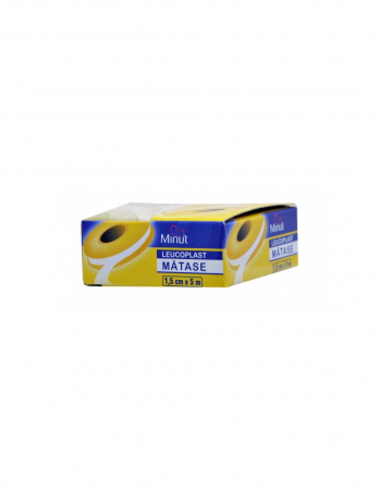 Altele - Minut Leucoplast matase 1,5cmx5m, 1 bucata