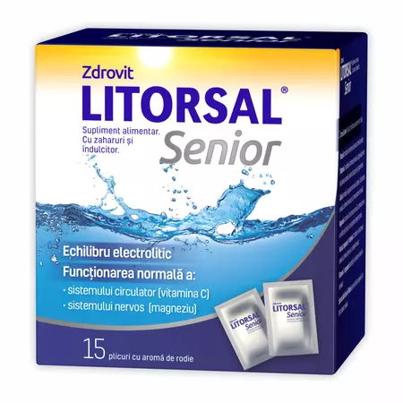 Multivitamine si minerale adulti - Litorsal Senior 15 plicuri Zdrovit