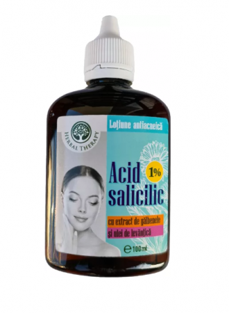 Pielea mea , frumoasă și îngrijită - Lotiune antiacneica cu Acid salicilic, extract de Galbenele si ulei de Levantica, 100 ml