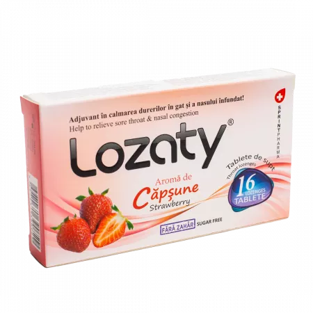 Mă doare... - Lozaty Aroma Capsune Fara Zahar , 16 Tablete