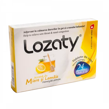 Respiratie usoara - Lozaty Aroma Lămâie și Miere 24 tablete