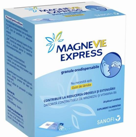 Multivitamine si minerale adulti - Magnevie Express Granule Orodispersabile Sanofi 20 plicuri unidoză