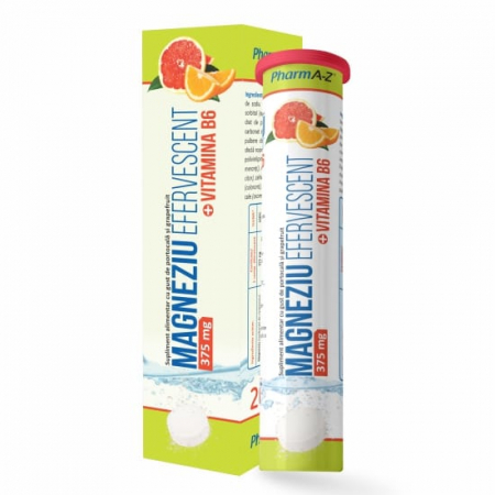 Paraziți intestinali - Magneziu 375 Mg + Vitamina B6, 20 Comprimate Efervescente, Pharma A-Z
