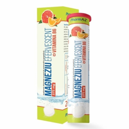Gemoderivate - Magneziu 375 mg + Vitamina B6, 20 comprimate efervescente, Pharma A-Z