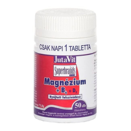 Supliment Vitamina B - Magneziu+B6+D3 Retard 50 comprimate JutaVit