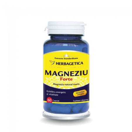 Multivitamine si minerale adulti - Magneziu Forte Herbagetica, 60 capsule