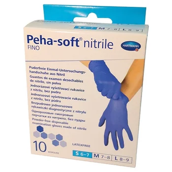 Dispozitive Medicale - Manusi albastre nitrile Fino Peha Soft marimea S, 10 bucati