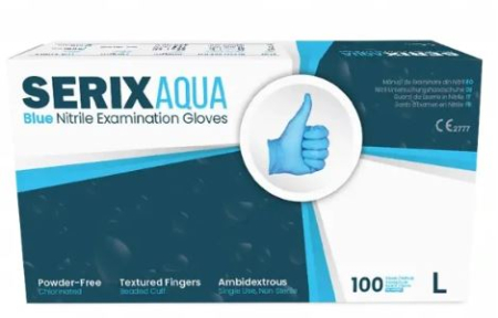 Dispozitive medicale  - Manusi Examinare Nitril Albastre Nepudrate SerixAqua L X 100