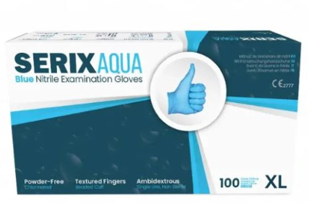  Masti medicale si manusi - Manusi Examinare Nitril Albastre Nepudrate SerixAqua XL X 10
