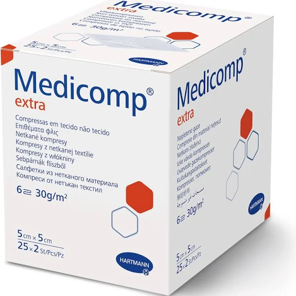 Medicomp Extra comprese sterile 5 x 5 cm, 25 bucăți [0]